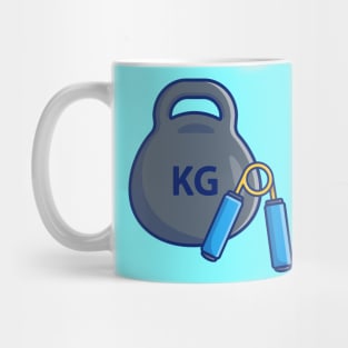 Dumbbell And Hand Training Cartoon Mug